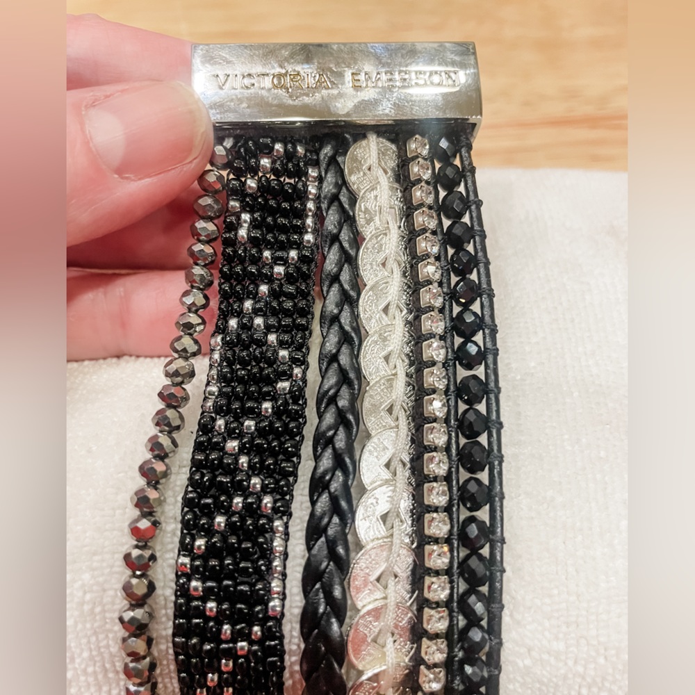 Victoria Emerson boho cuff size large, silver ends